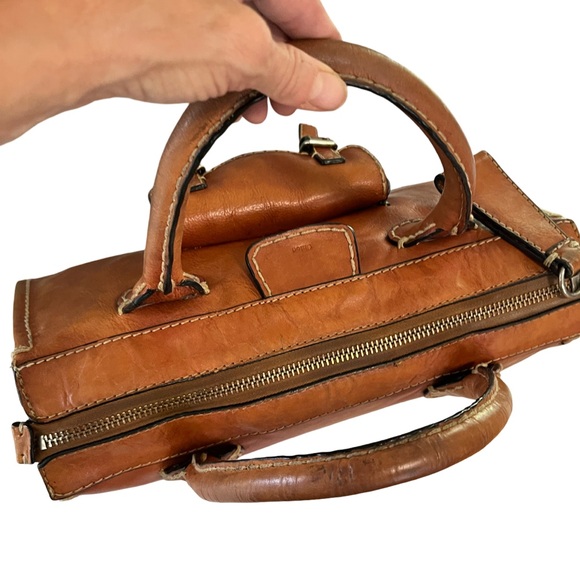 Chloé Distressed Saddle Leather Calfskin Medium Edith Satchel - Picture 6 of 11